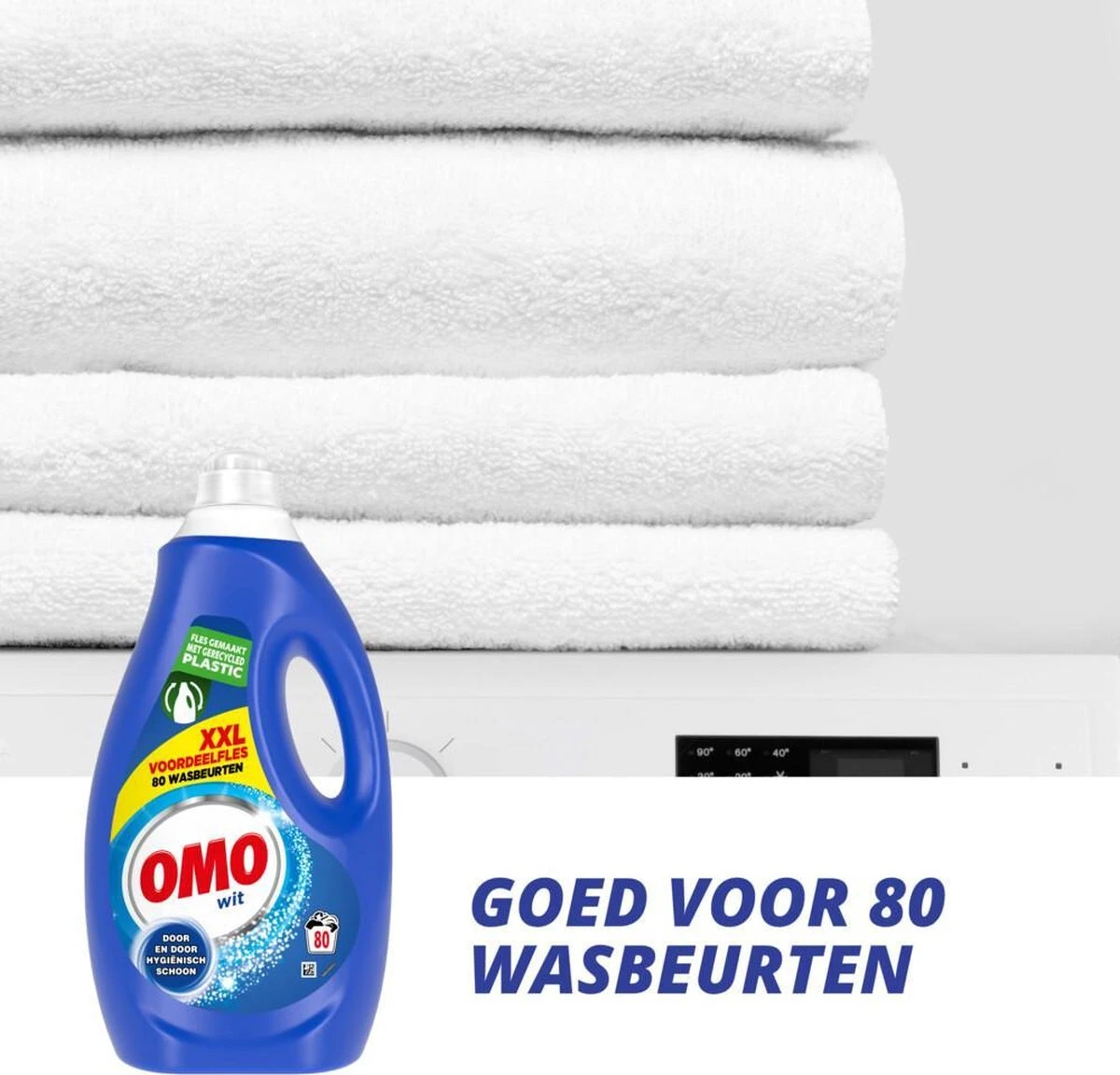 Omo Wit XXL Vloeibaar Wasmiddel - 80 Wasbeurten - Voordeelfles - Afbeelding 3