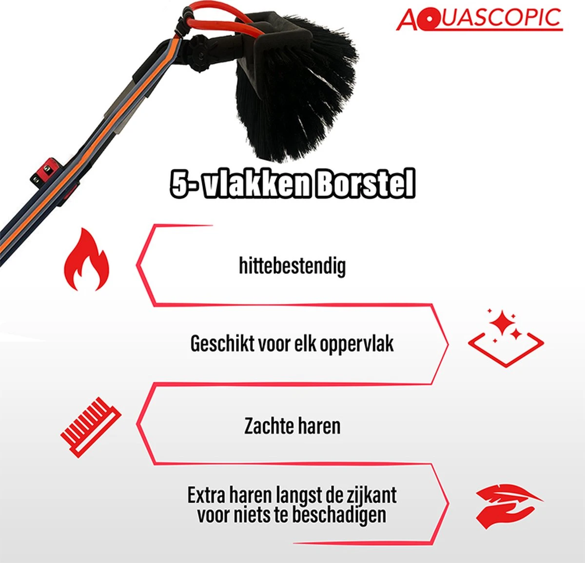 Aquascopic - Telescoopsteel Set Met Borstel - 7,2 Meter - Afbeelding 5