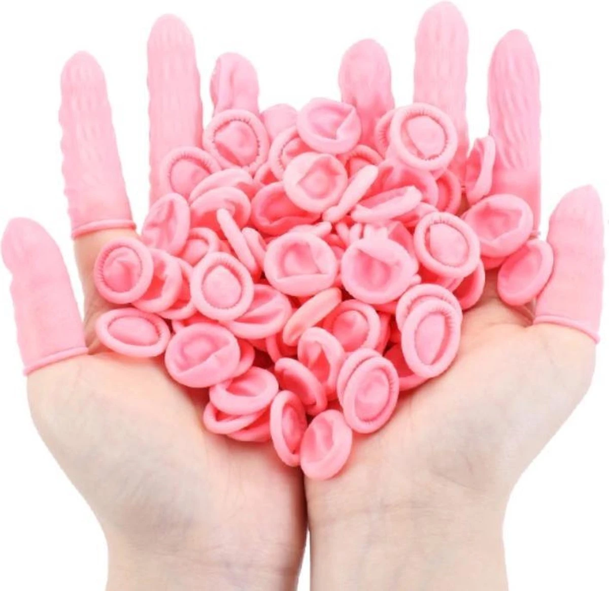 25 X Latex Vingerbeschermer Roze - Vinger Condoom - Horeca - Electronica - Schoonheidsspecialist - Pedicure