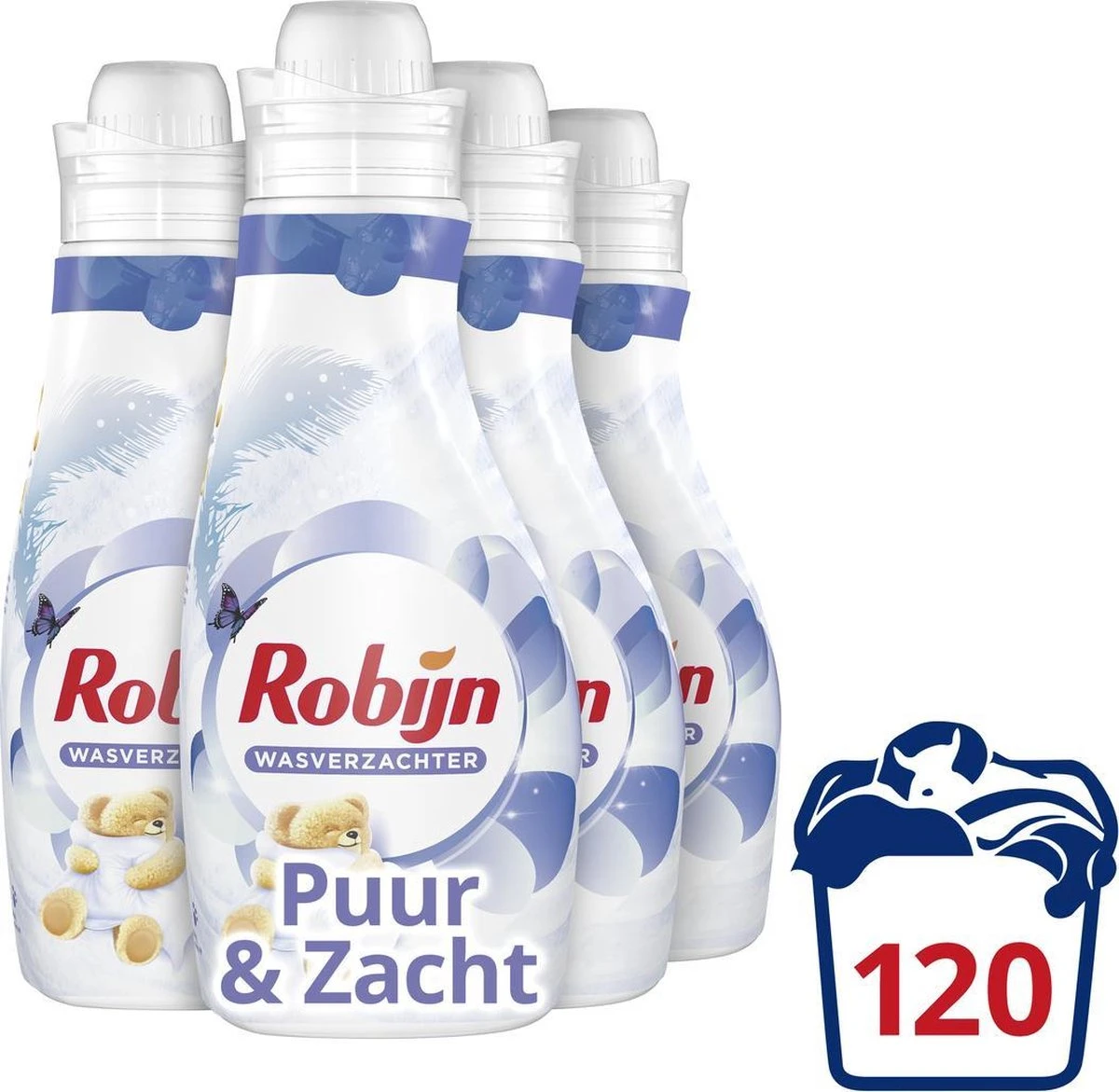 Robijn Puur & Zacht Wasverzachter - 4 X 30 Wasbeurten - Voordeelverpakking - Afbeelding 3