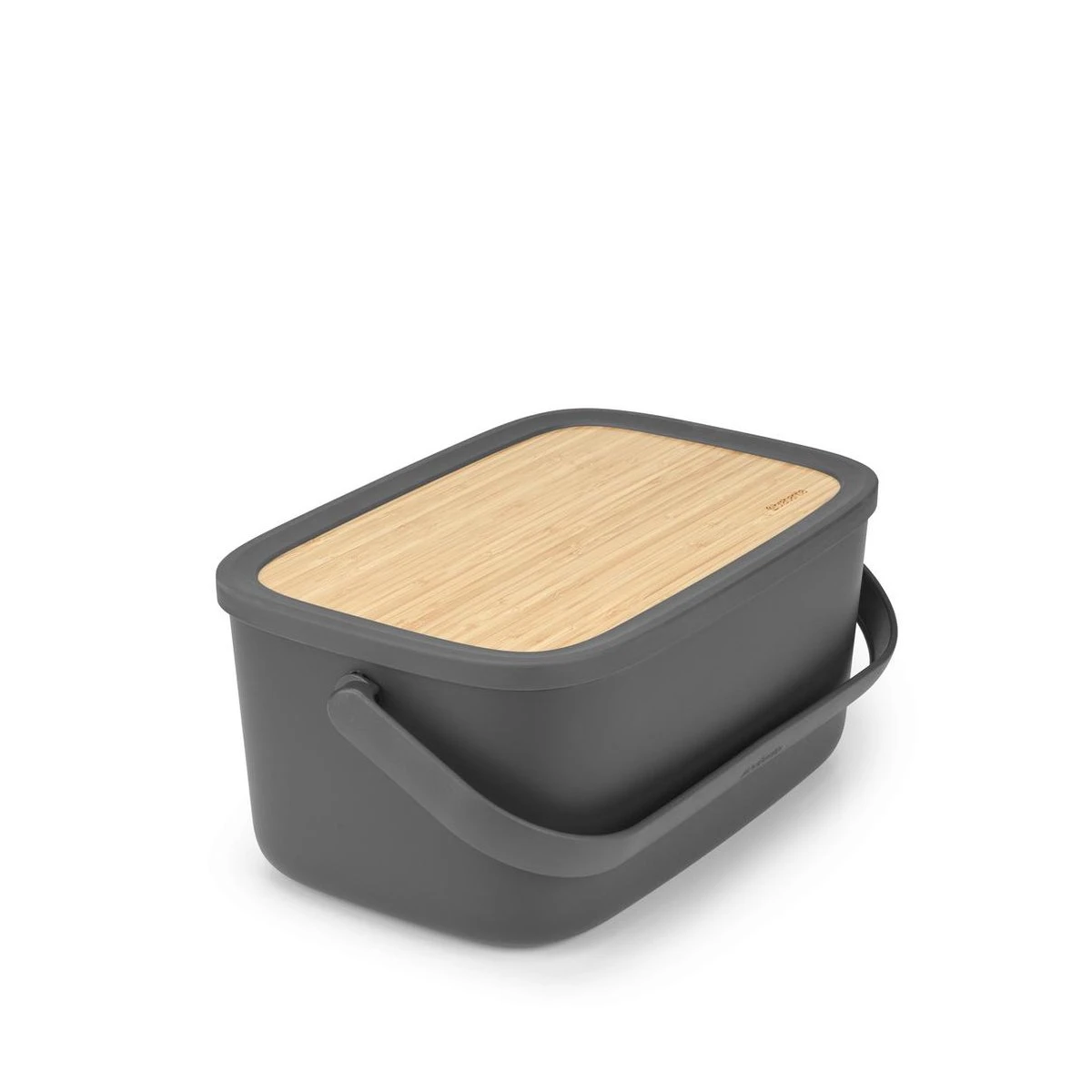 Brabantia Nic Broodtrommel - Met Bamboe Deksel - Dark Grey - Afbeelding 4