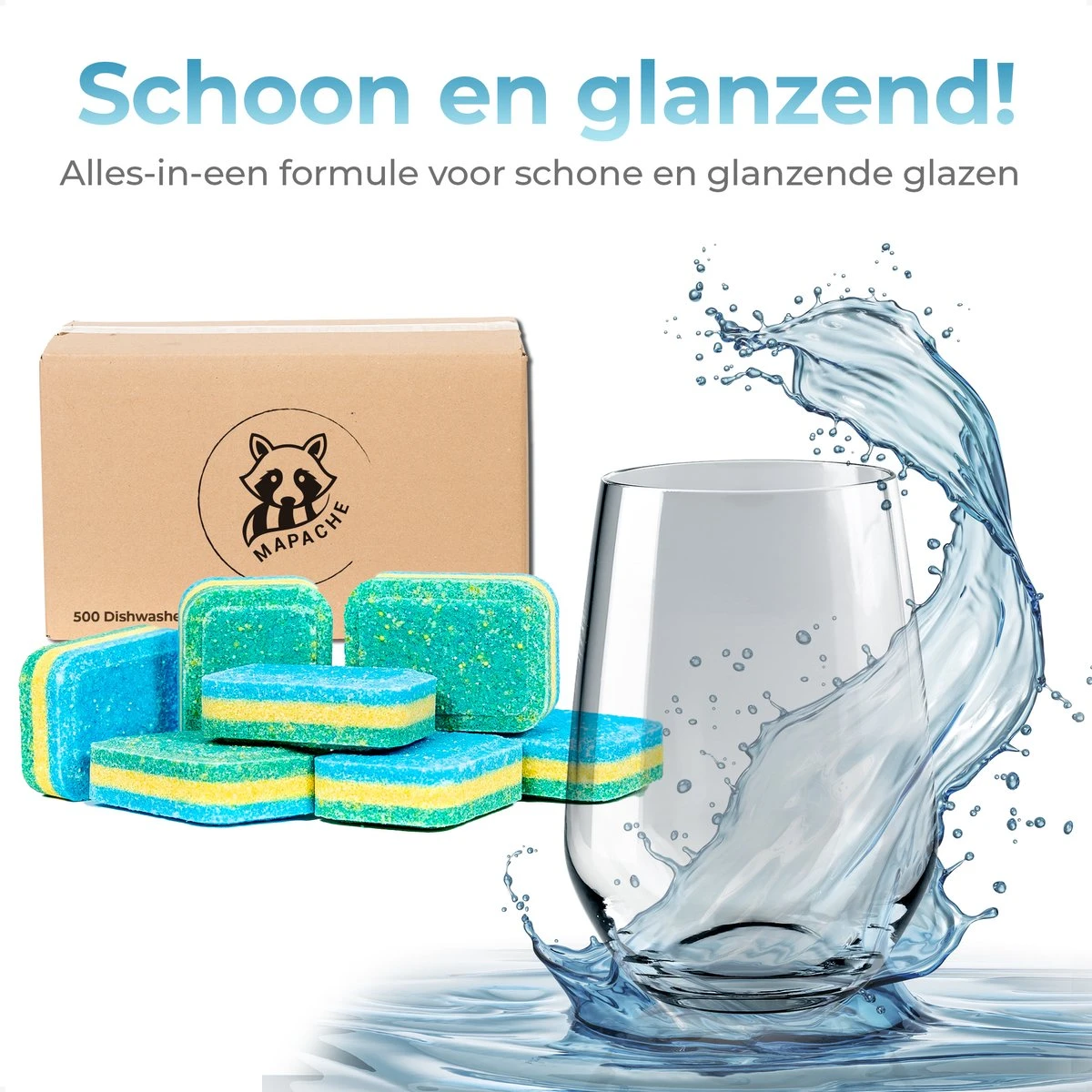 Mapache Vaatwastabletten 500 Stuks - 3 Laags - Voordeelverpakking - Afbeelding 8