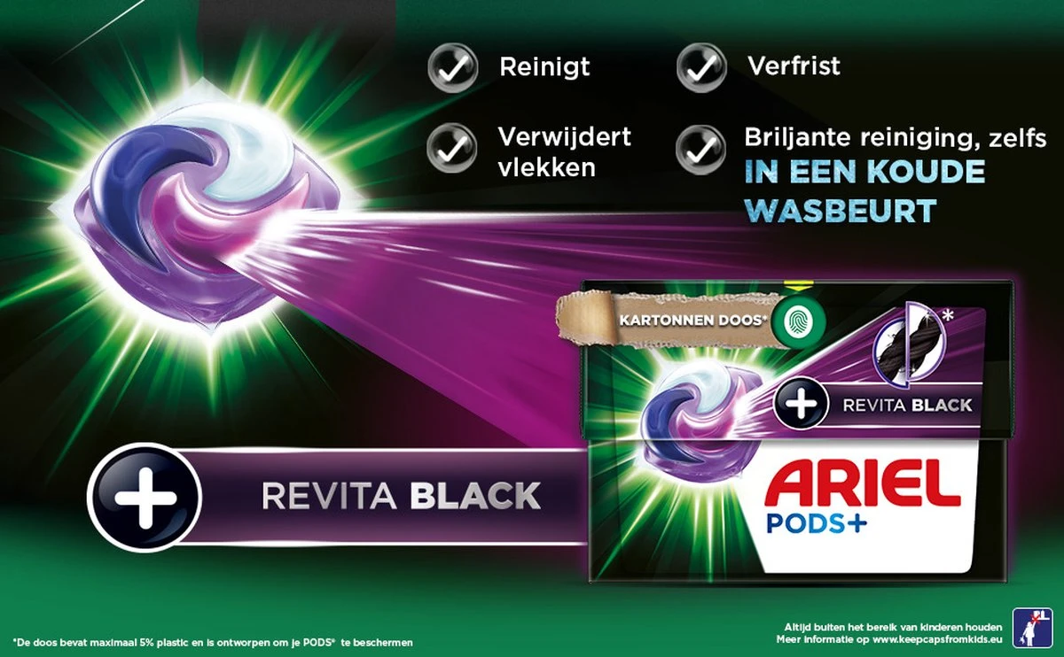 Ariel Wasmiddel Pods + Revitablack - Voor De Zwarte Was - 4 X 28 Wasbeurten - Voordeelverpakking - Afbeelding 7