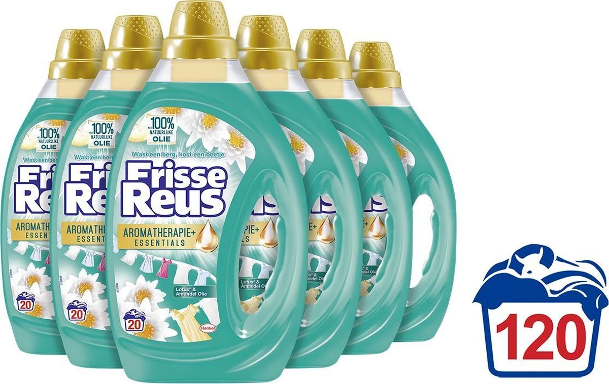 Frisse Reus Lotus Amandel Gel Vloeibaar Wasmiddel - Witte Was - Voordeelverpakking - 120 Wasbeurten - Afbeelding 8