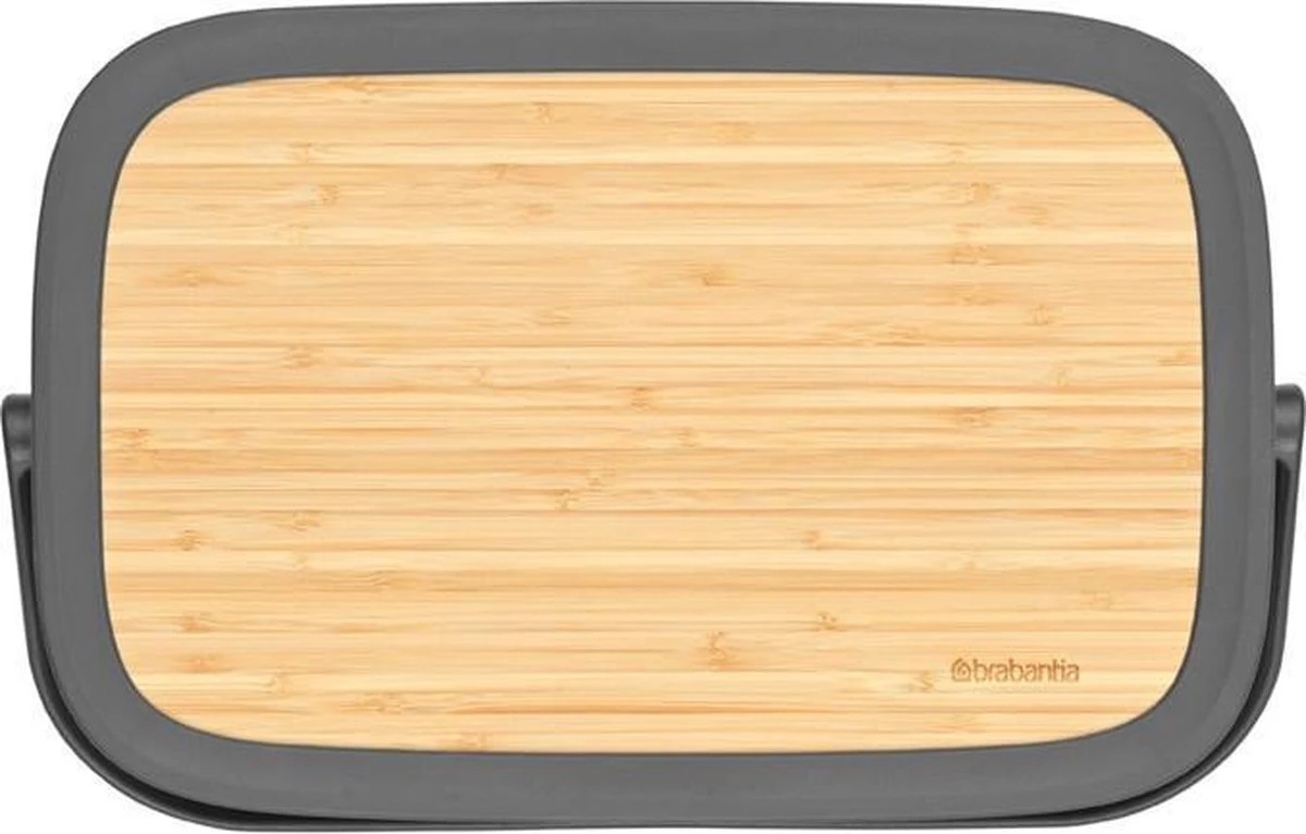 Brabantia Nic Broodtrommel - Met Bamboe Deksel - Dark Grey - Afbeelding 8