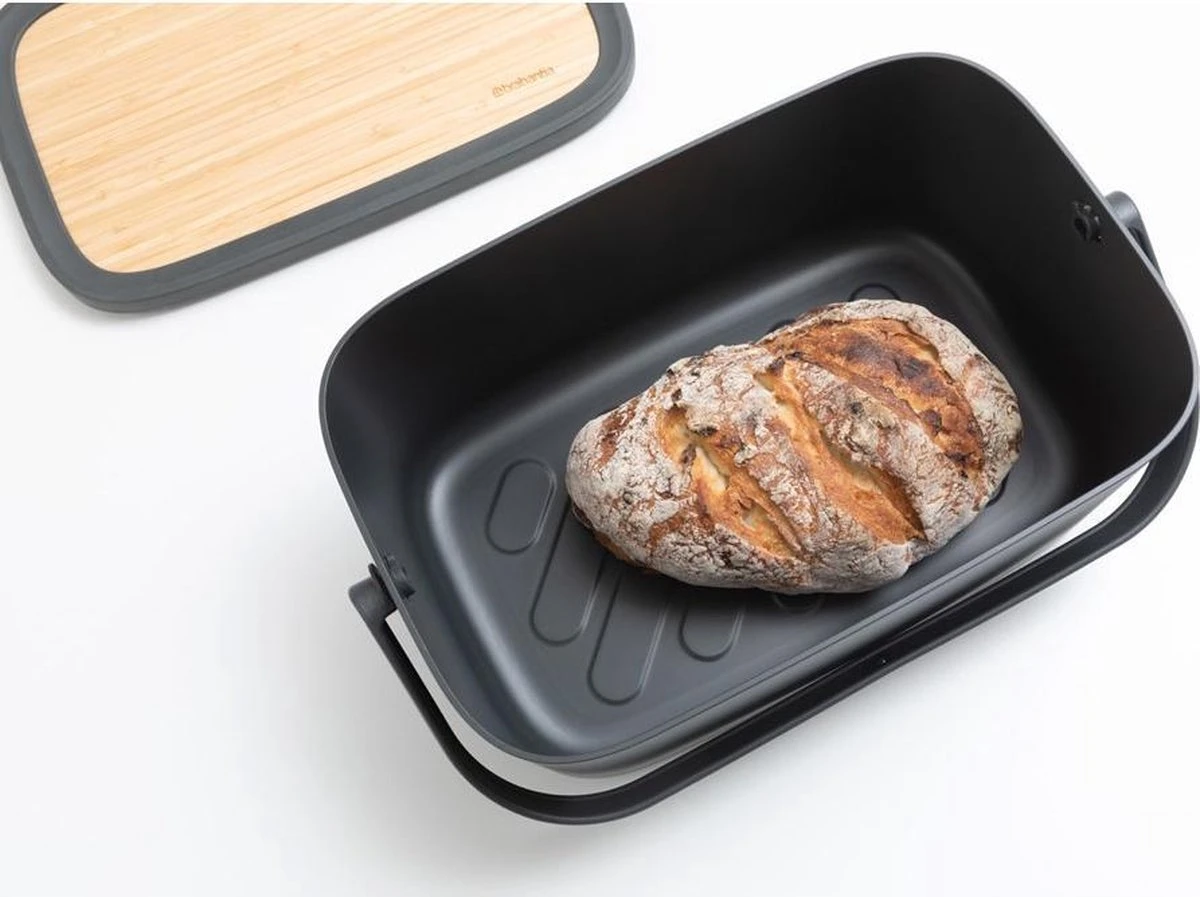 Brabantia Nic Broodtrommel - Met Bamboe Deksel - Dark Grey - Afbeelding 15