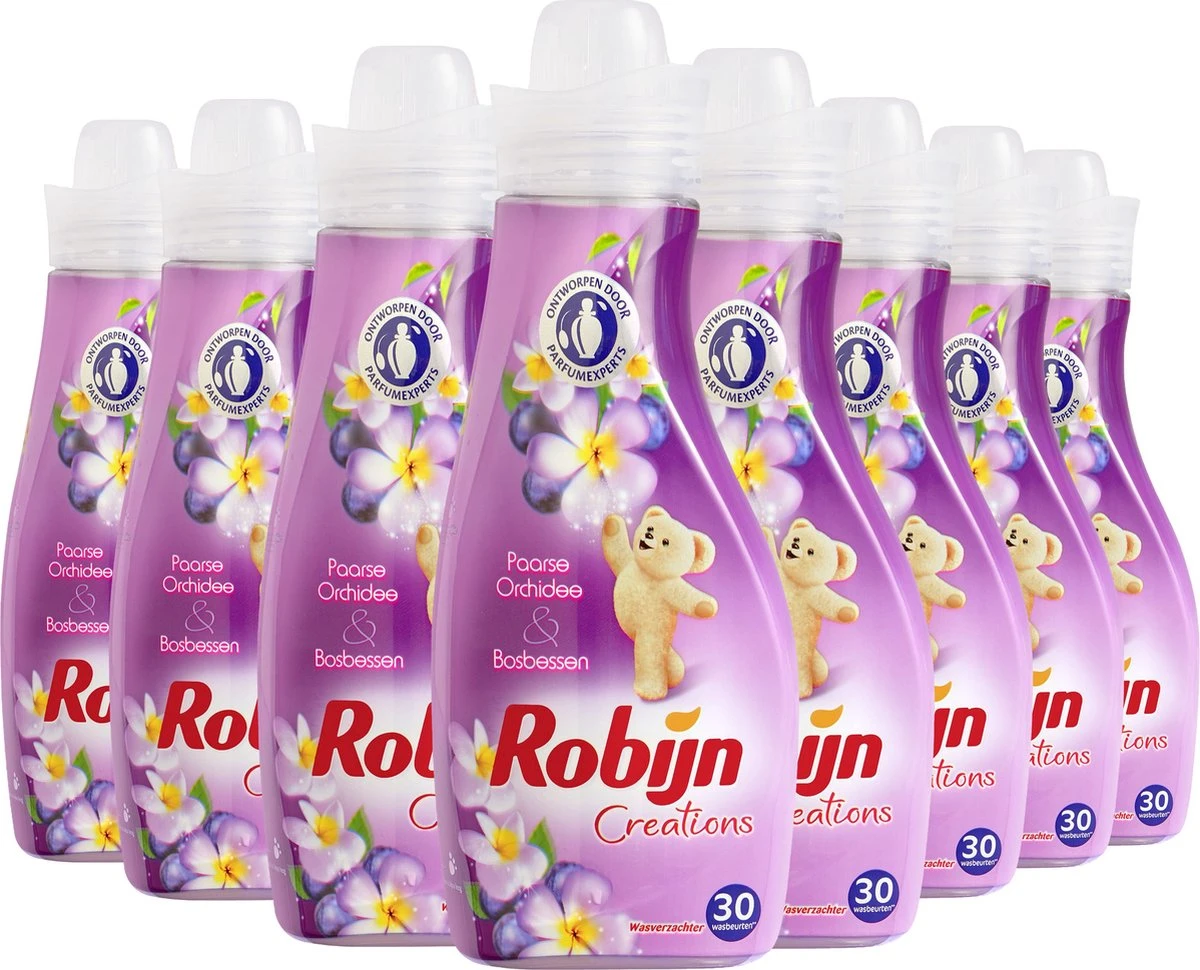 Robijn Creations Paarse Orchidee & Bosbessen Wasverzachter - 8 X 30 Wasbeurten - Voordeelverpakking - Afbeelding 3