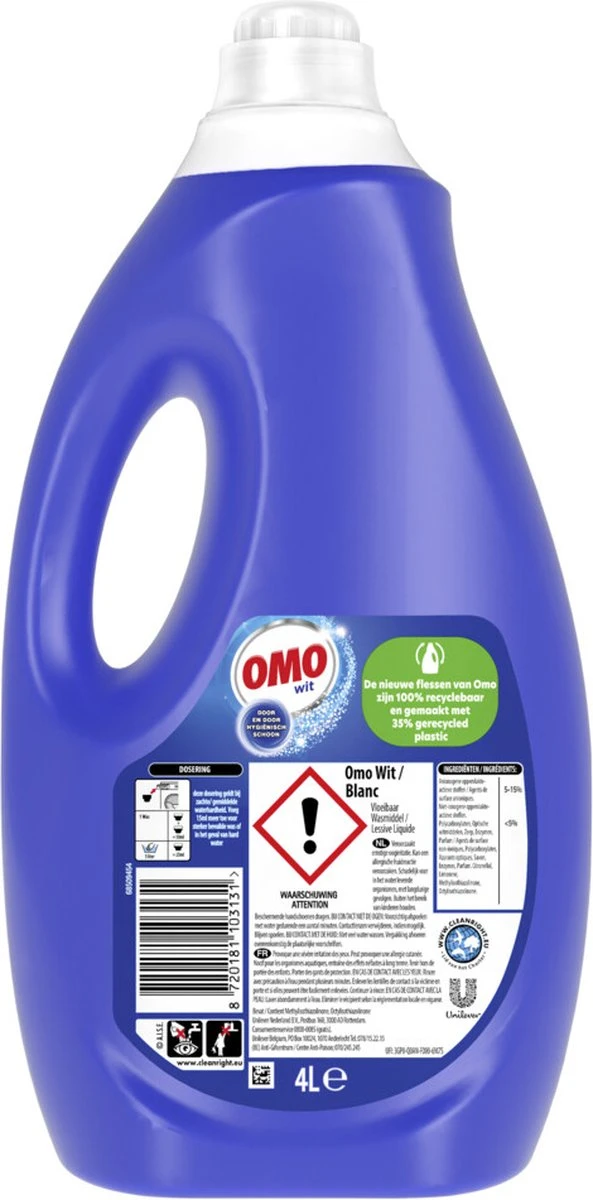 Omo Wit XXL Vloeibaar Wasmiddel - 80 Wasbeurten - Voordeelfles - Afbeelding 2