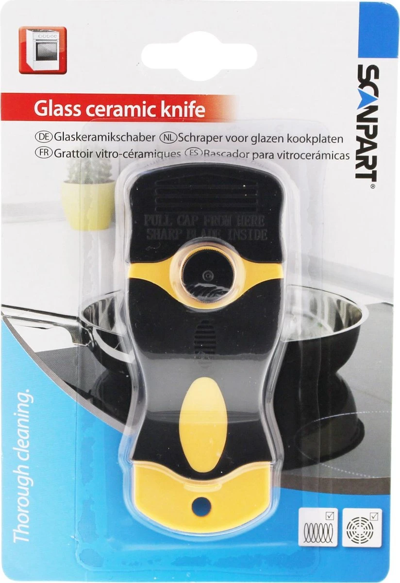 Scanpart Kookplaat Schraper - Schraapijzer - Radeermes - Voor Alle Glazen Kookplaten - Zoals Keramische Inductie En Halogeen Kookplaten - Kunststof - Vervangbaar Mesje - Krasvrij - Afbeelding 5