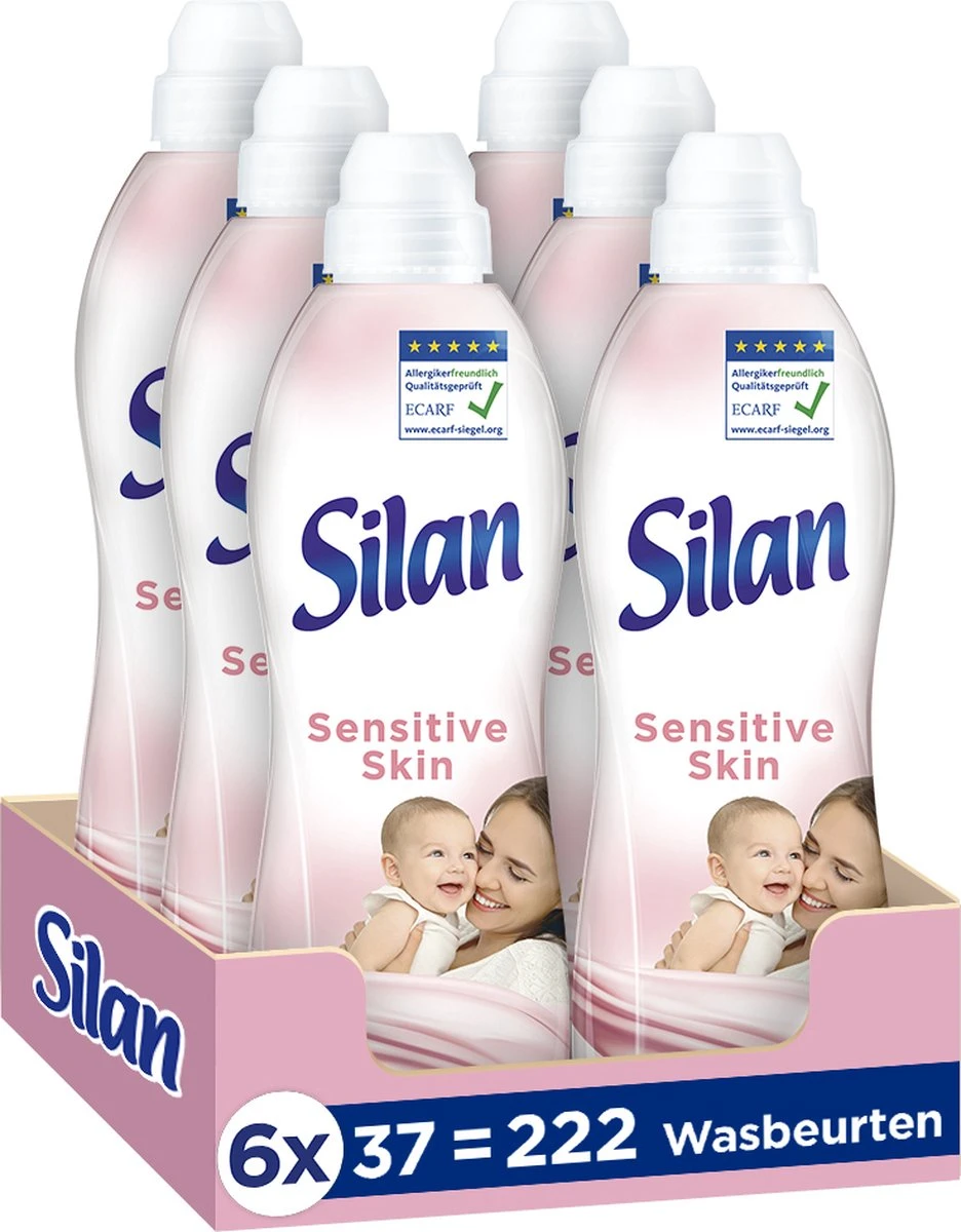Silan Sensitive Wasverzachter - 6 X 37 Wasbeurten - Voordeelverpakking